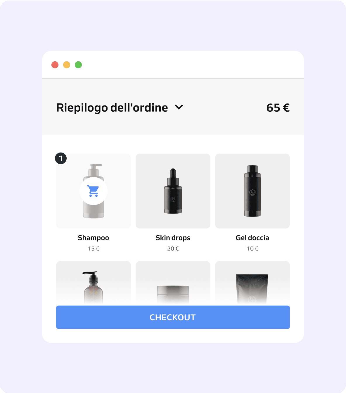 cassa con prodotti