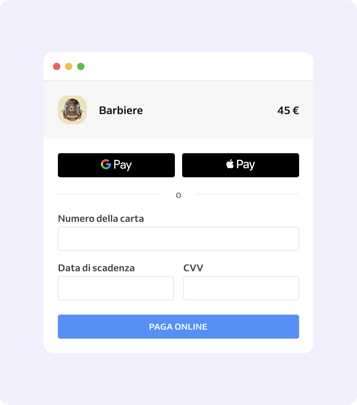 metodo di pagamento online